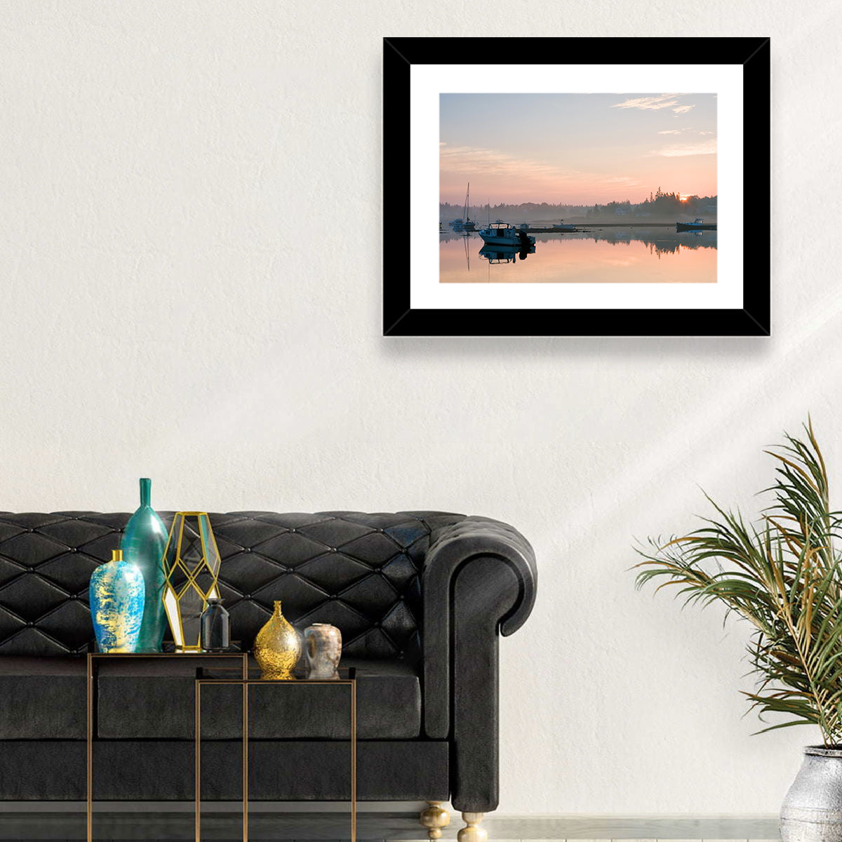 Bass Harbor Sunrise Wall Art in a room, landscape