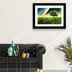 Alien Meadow Under a Giant Planet Wall Art