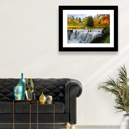 Autumn Forest Waterfall Wall Art