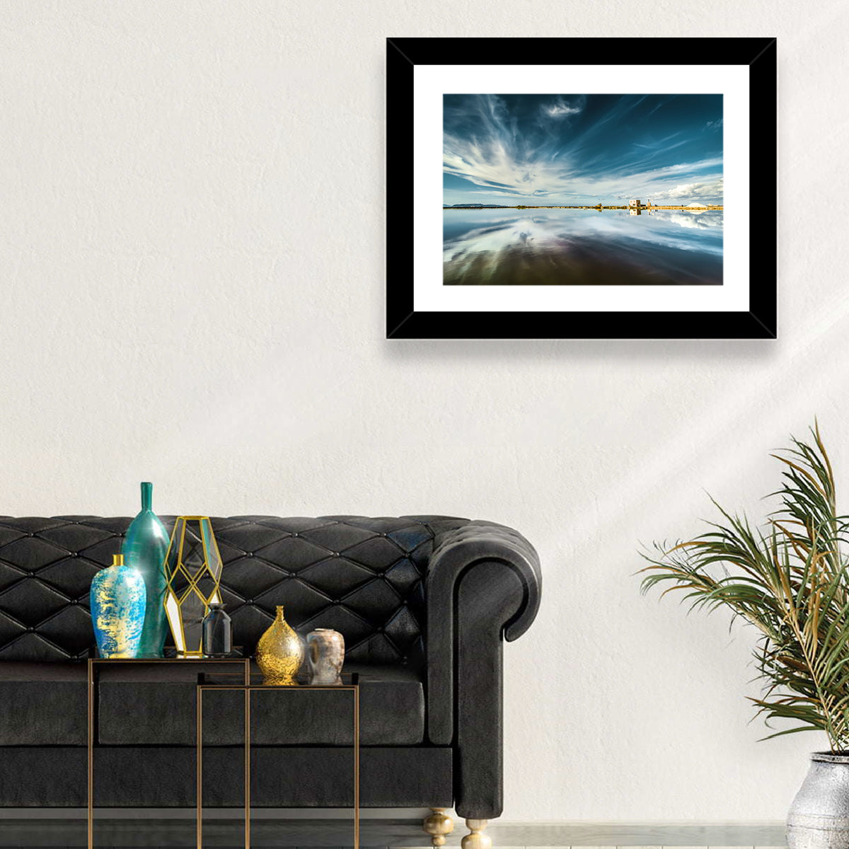 Nubia Salt Pans Reflection Wall Art in a room, landscape