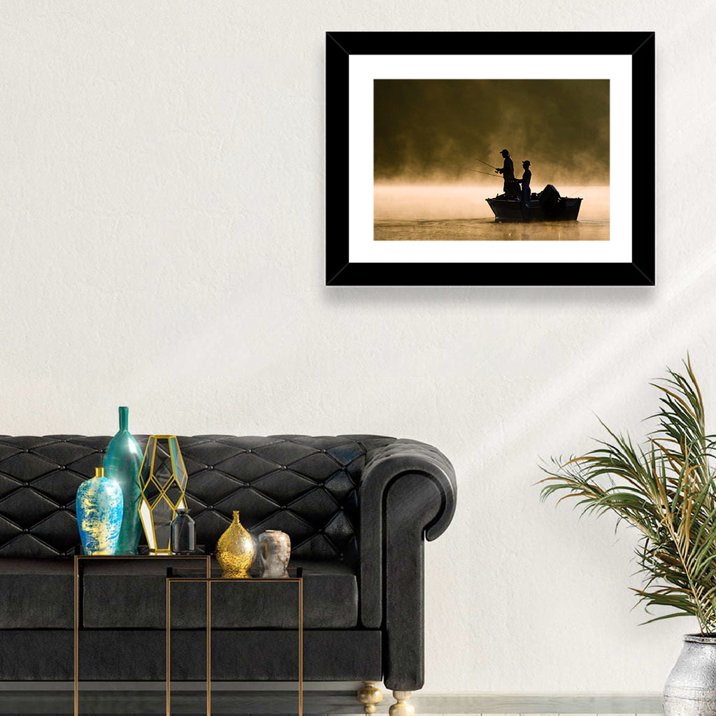 Misty Lake Fishing Wall Art