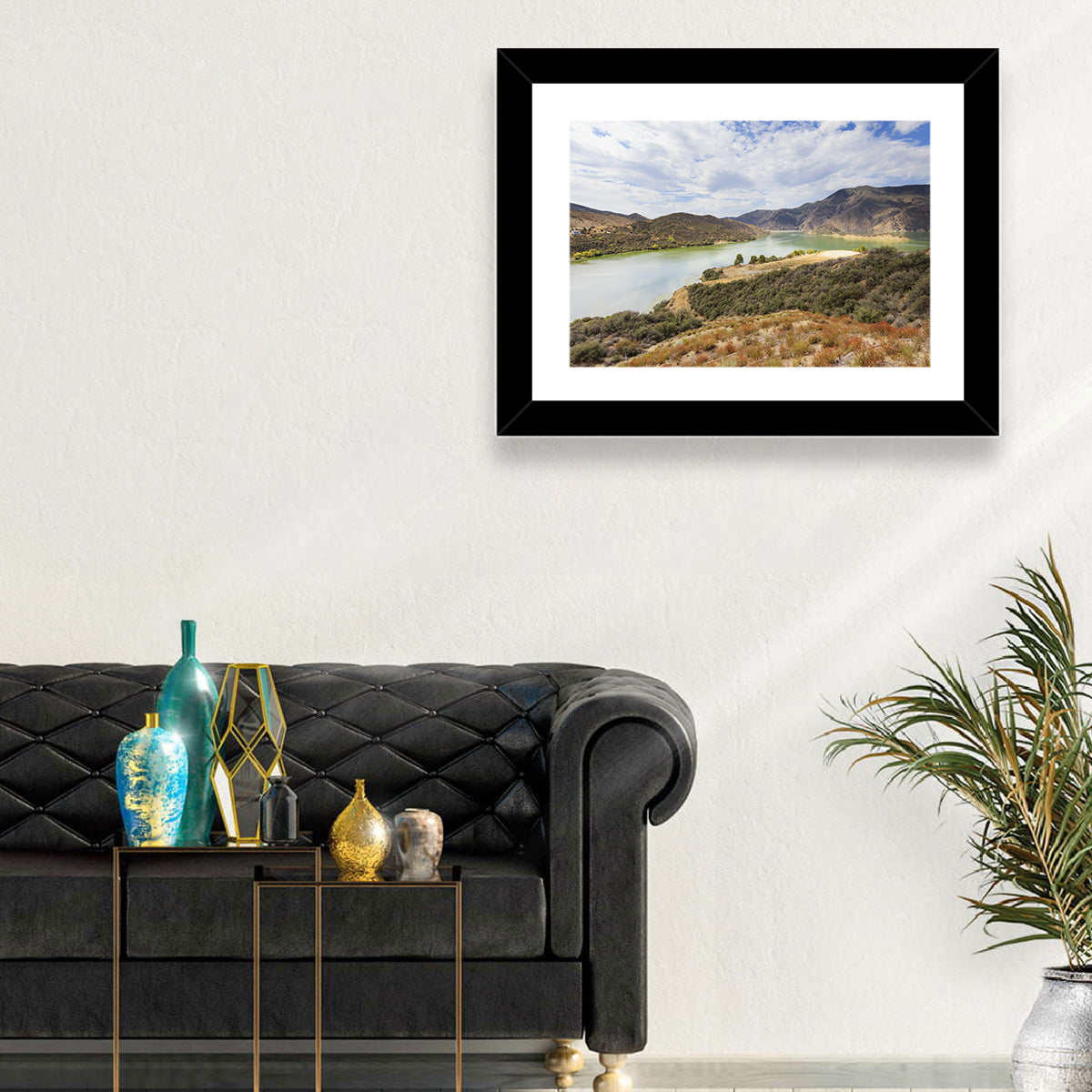 Pyramid Lake Vista Wall Art in a room, landscape