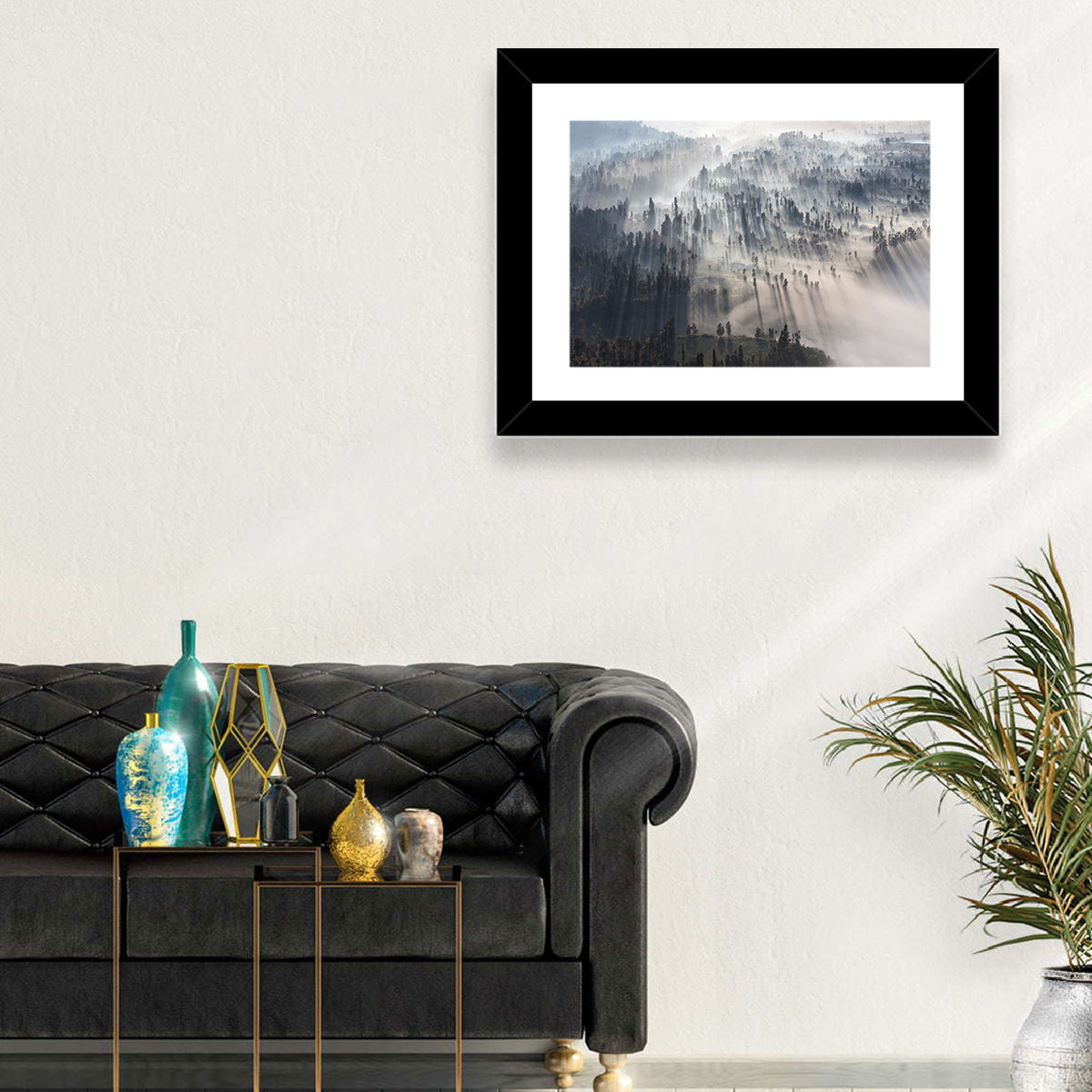 Misty Forest Sunrise Wall Art