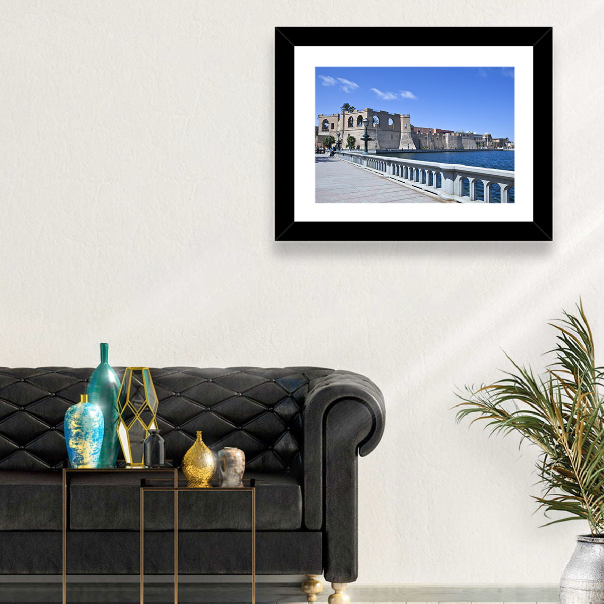 Red Fort Waterfront Wall Art in a room, landscape