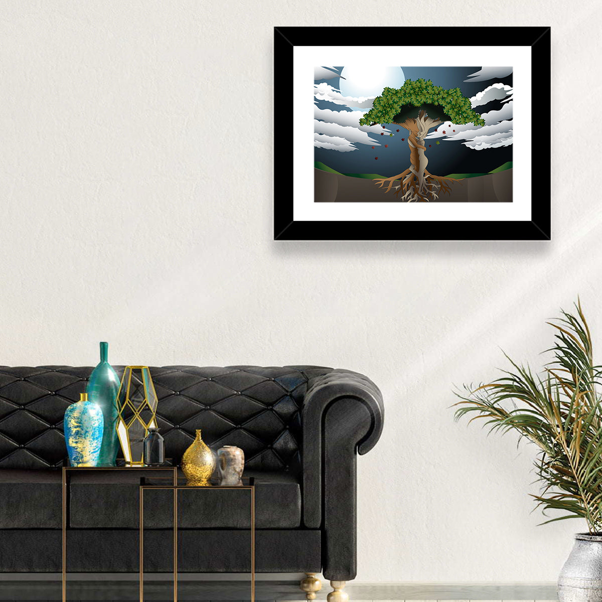 Moonlit Lovers Tree Wall Art