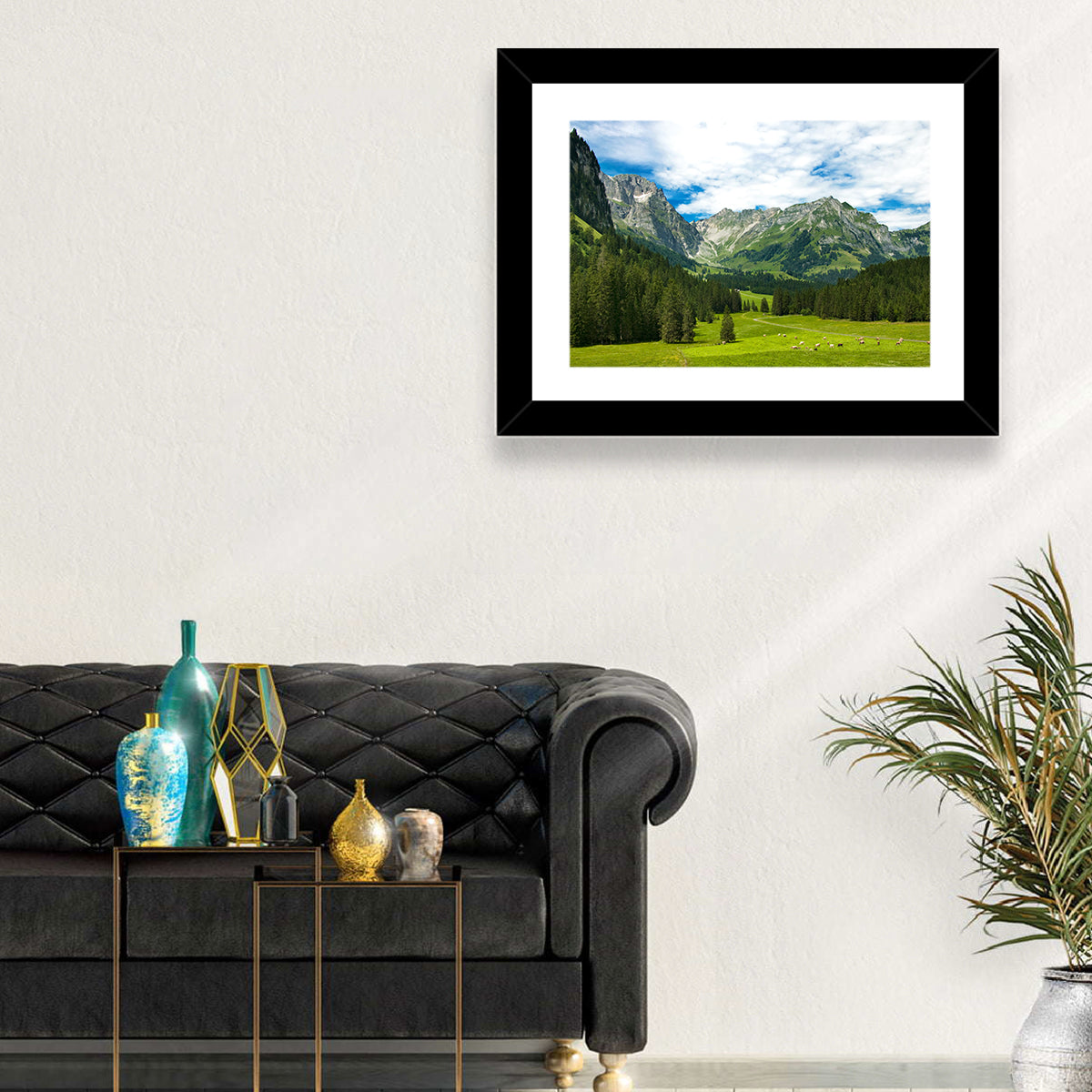 Arnibach Valley Summer Meadow Wall Art in a room, landscape