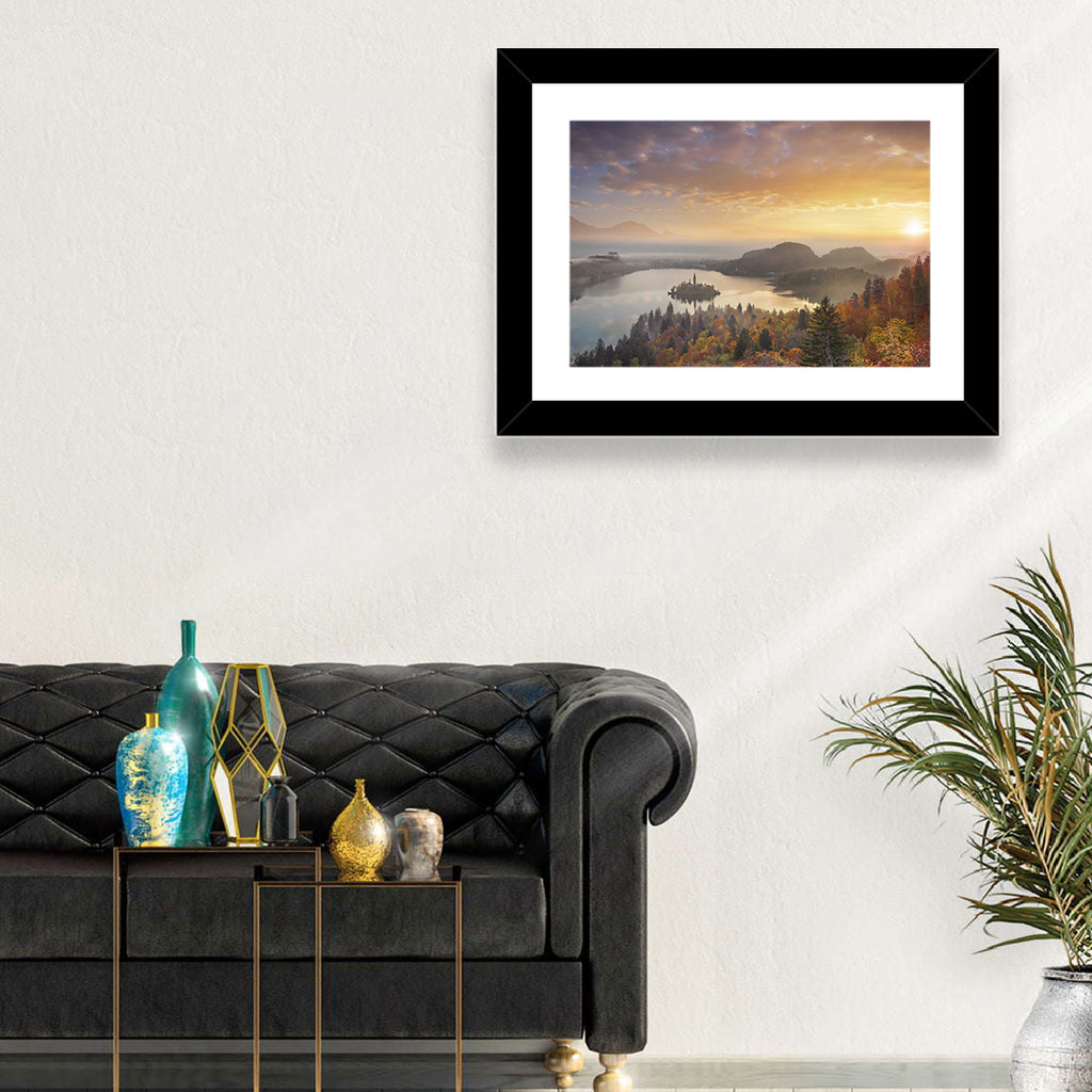 Autumn Morning at Lake Bled Wall Art
