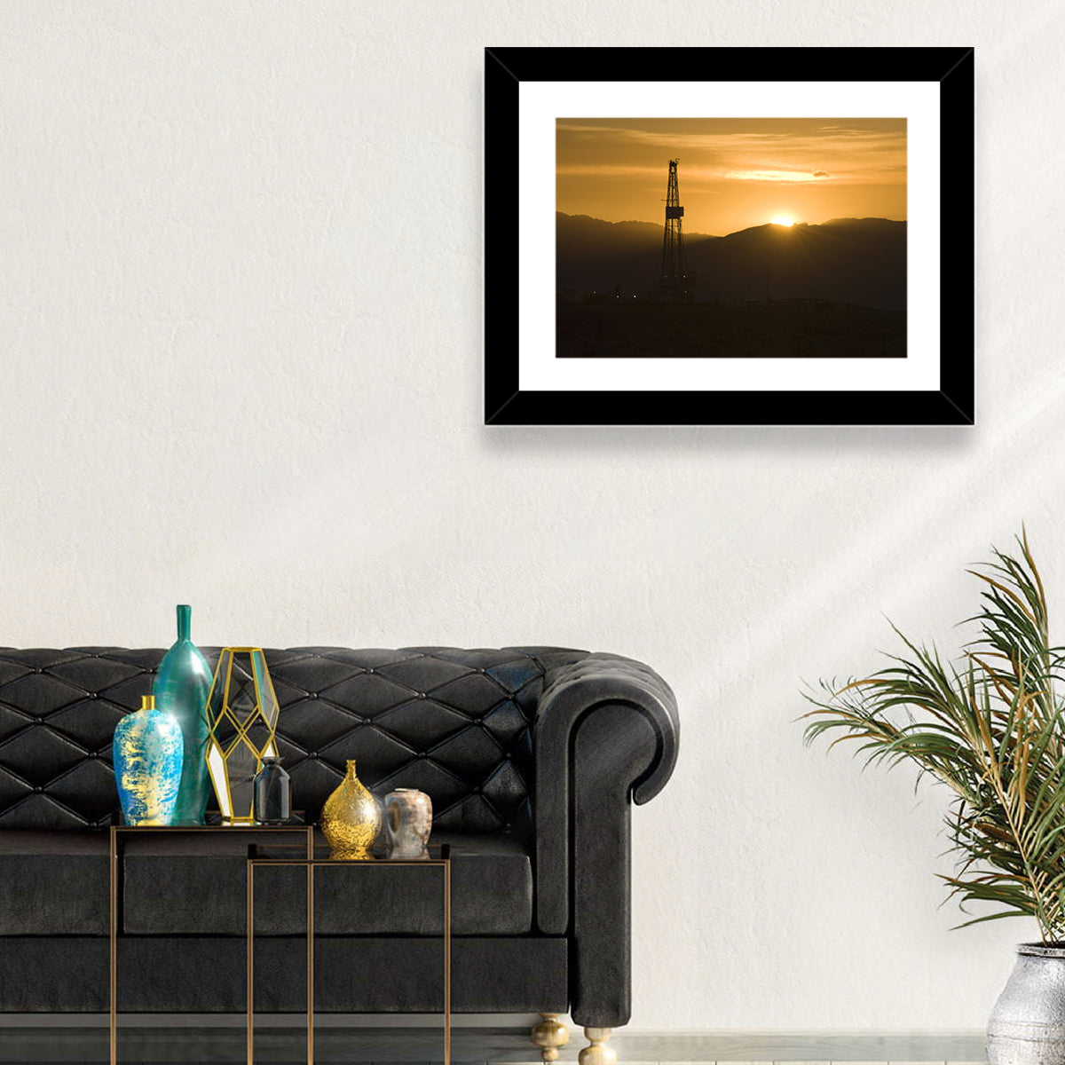 Sunrise Over Drilling Rig Wall Art