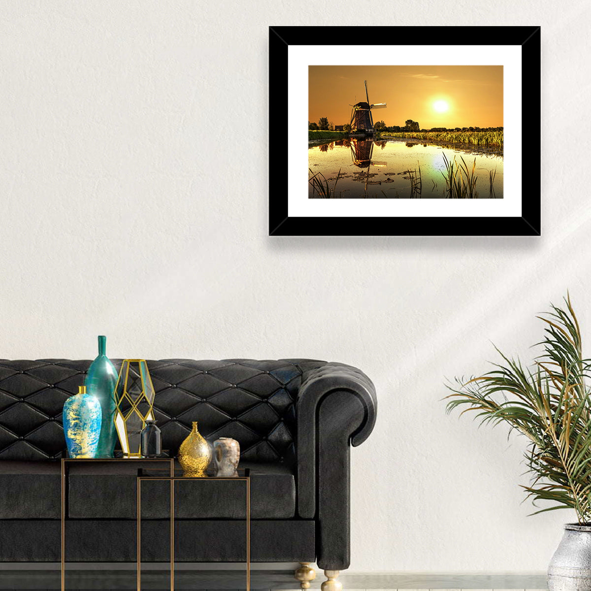 Dutch Windmill at Golden Hour Wall Art