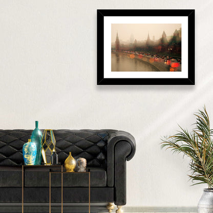 Foggy Moscow Kremlin at Dusk Wall Art
