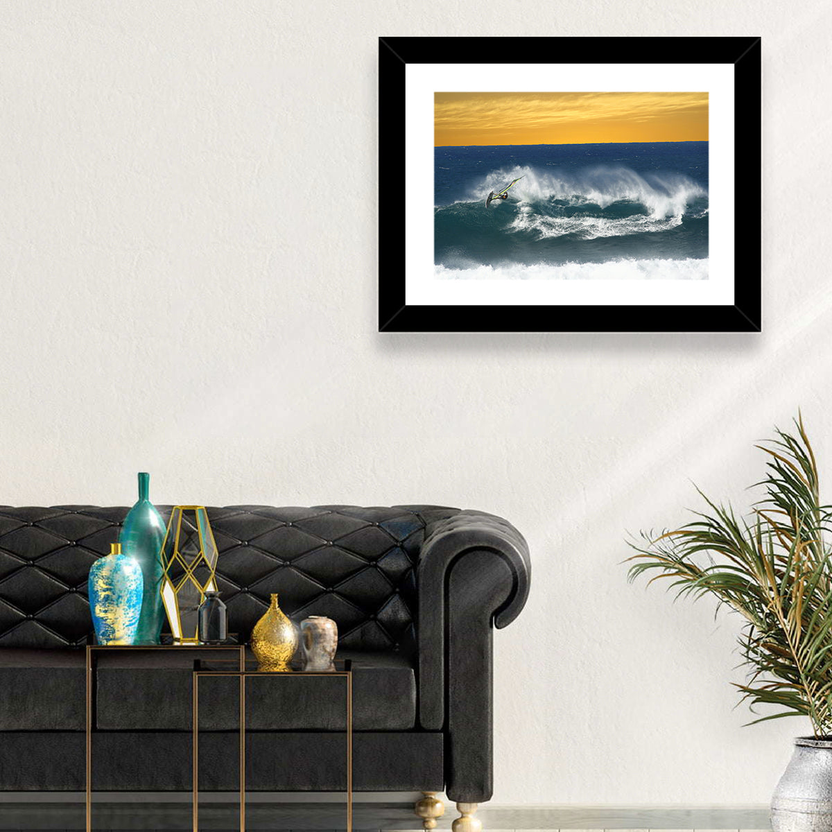 Windsurfer at Golden Wave Wall Art in a room, landscape