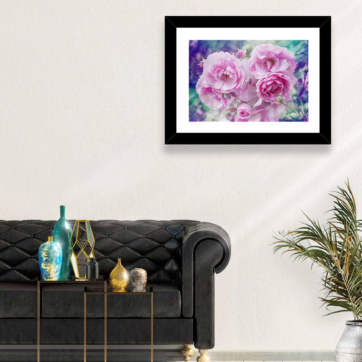 Springtime Pink Rose Cluster Wall Art