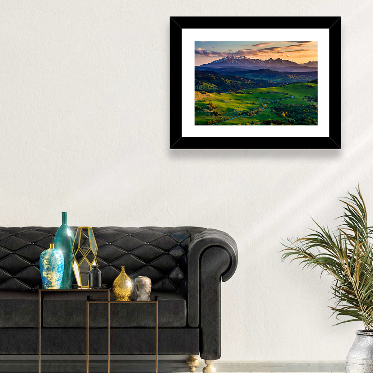 Tatras Golden Hour Vista Wall Art in a room, landscape