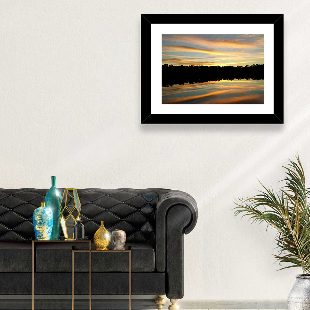 Lake Charles Golden Sunset Wall Art