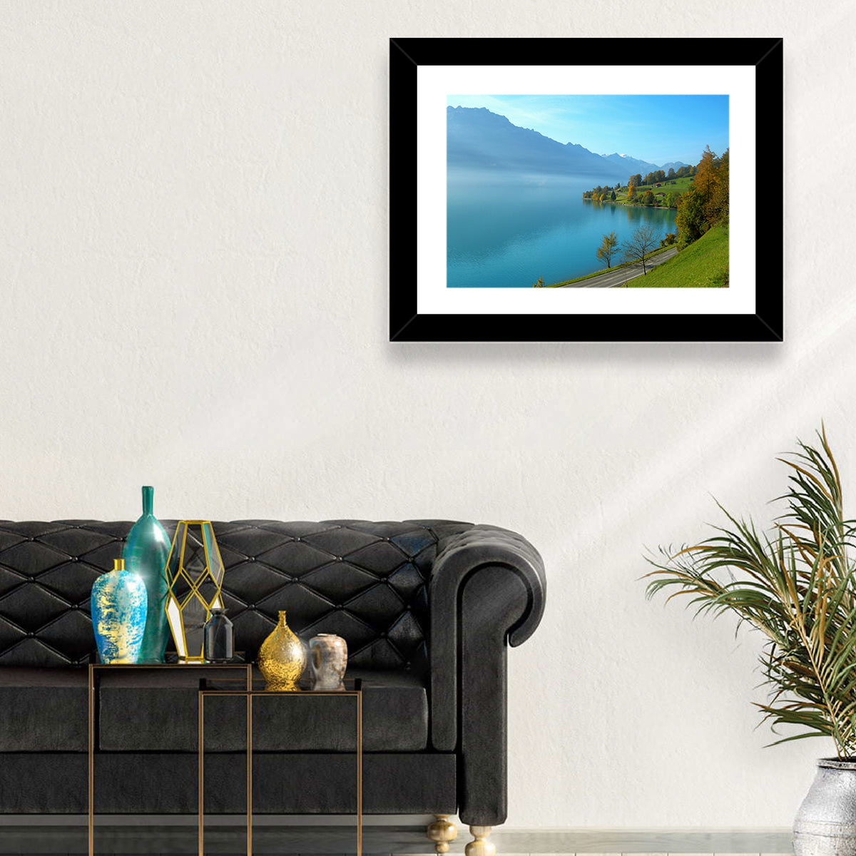 Lake Brienz Misty Shoreline Wall Art