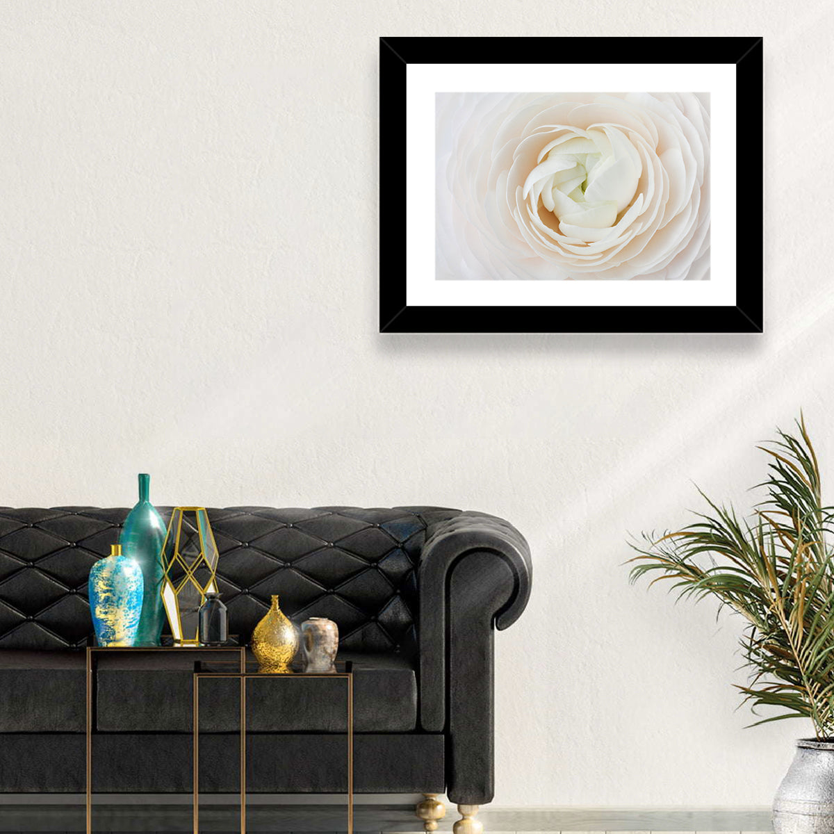 Peach Ranunculus Macro Bloom Wall Art