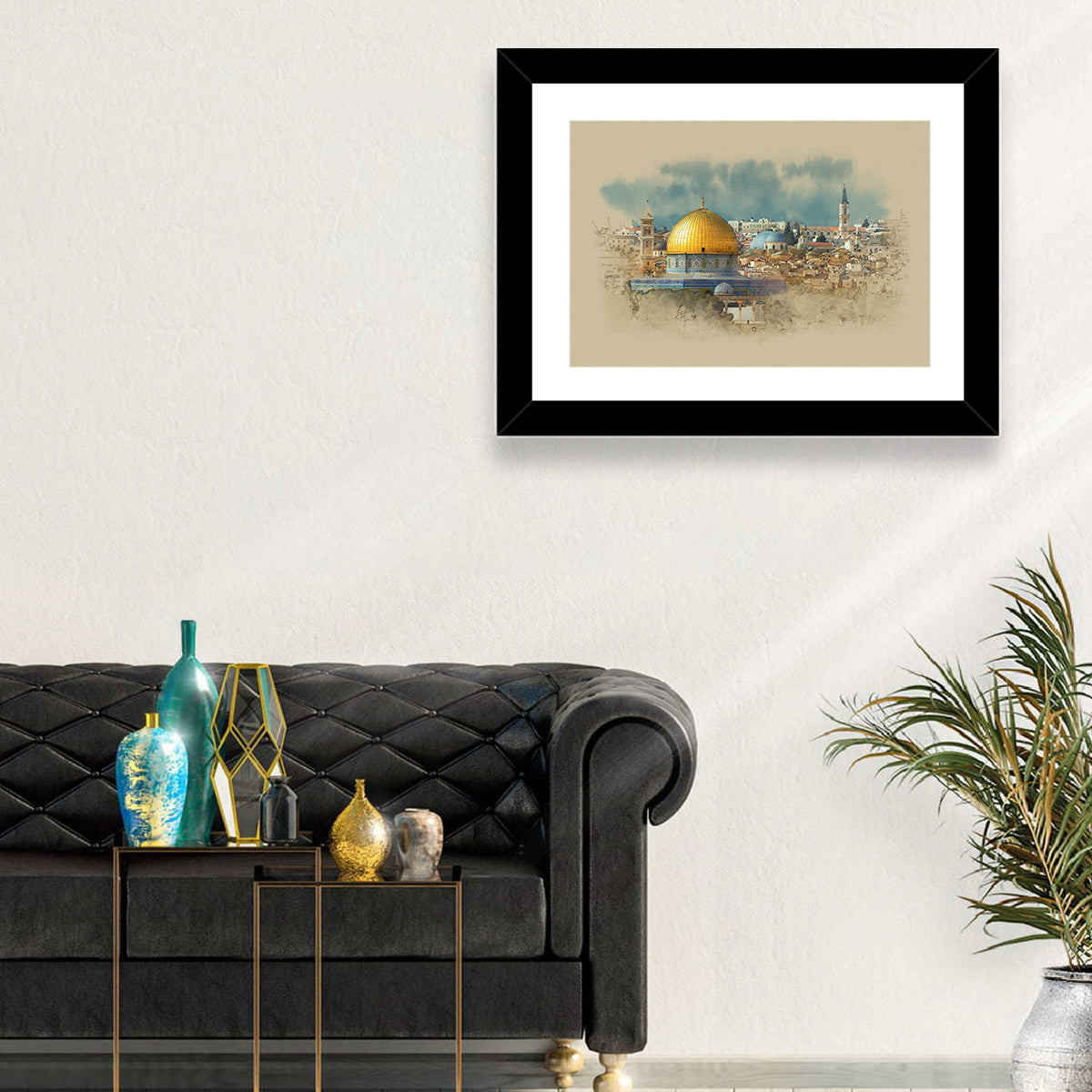 Dome of the Rock Watercolor Study Wall Art