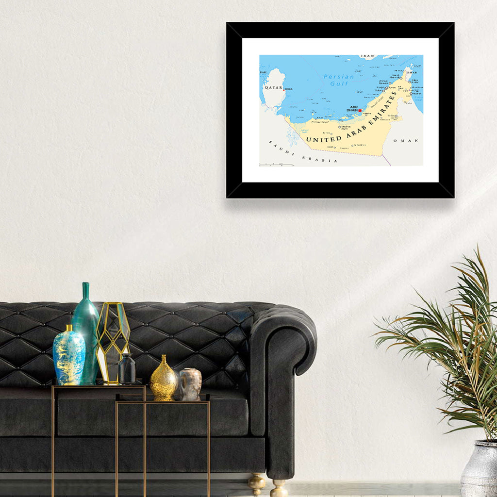 UAE Political Map Wall Art