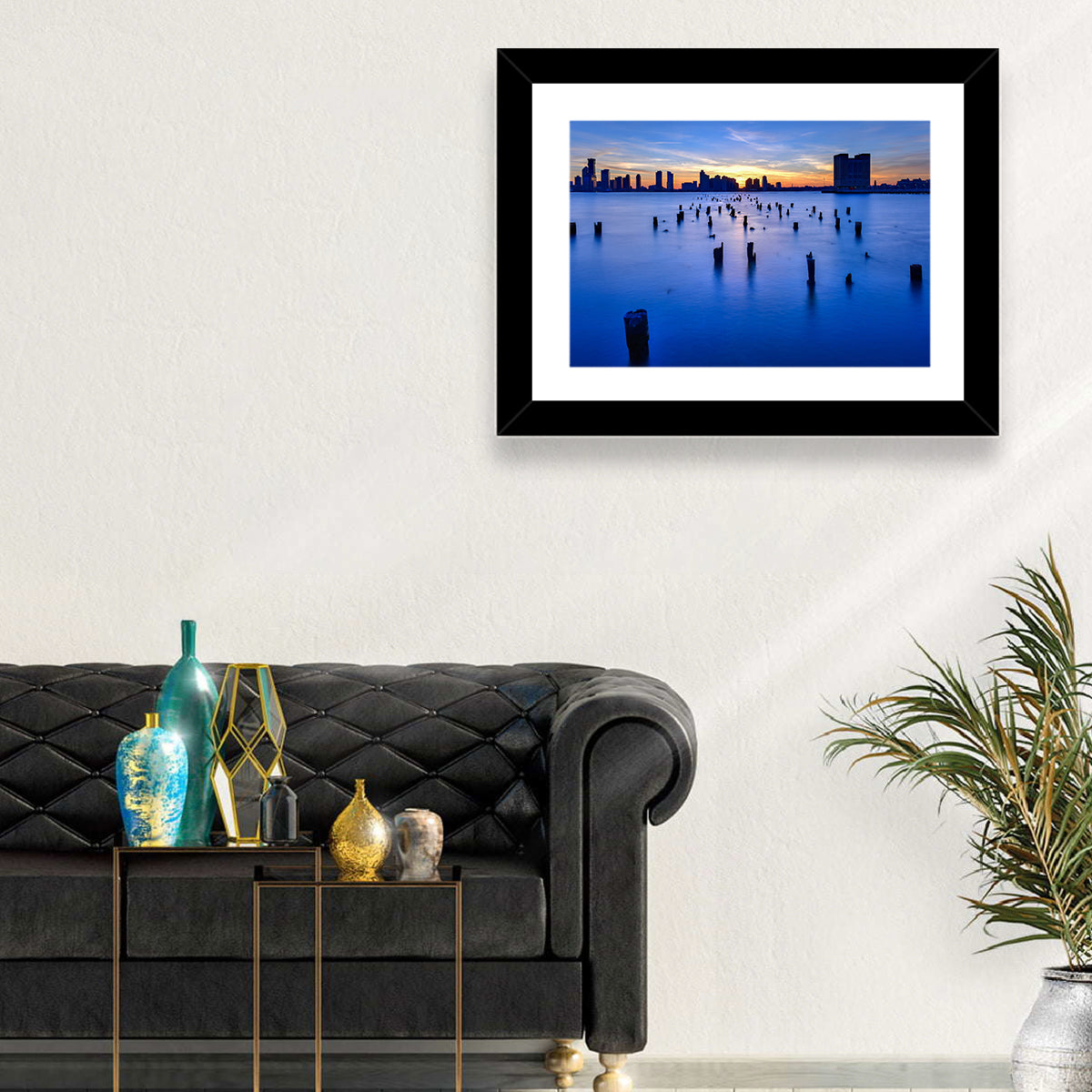 Jersey City Skyline at Dusk Wall Art