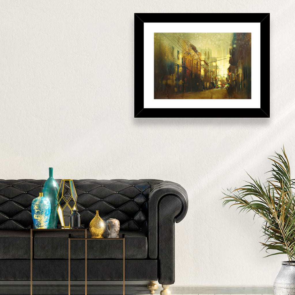 Golden Hour Urban Street Wall Art