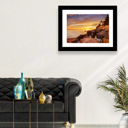 Bass Harbor Head Light at Sunset Wall Art