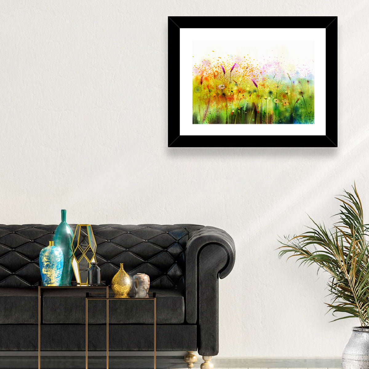Cosmos Wildflowers Watercolor Wall Art