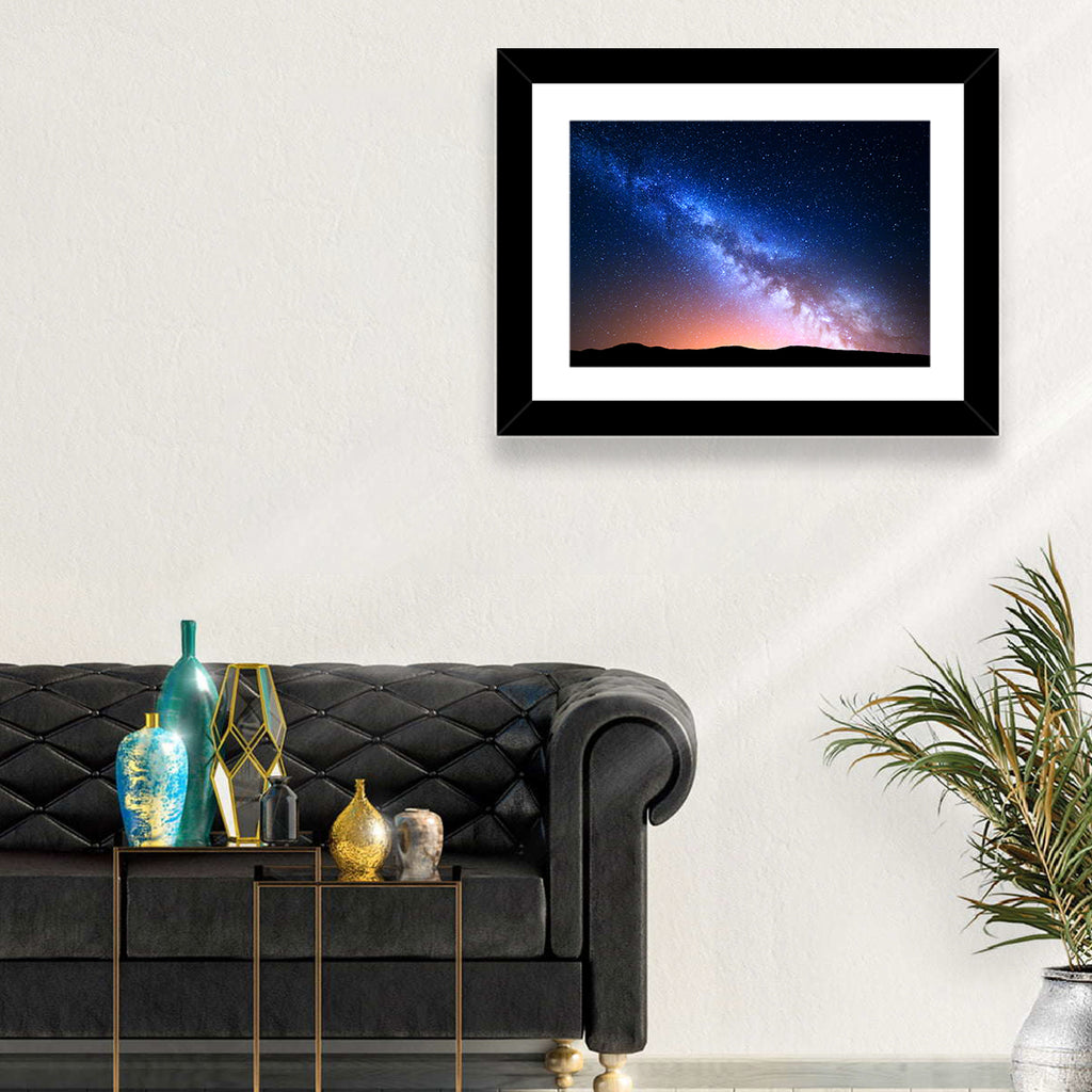 Milky Way Over Silhouetted Hills Wall Art