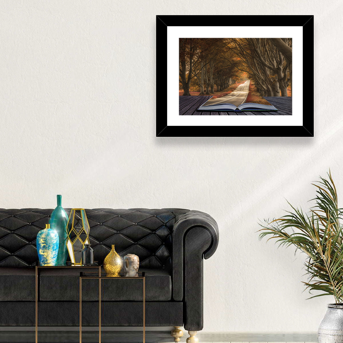 Surreal Book Pathway Wall Art in a room, landscape