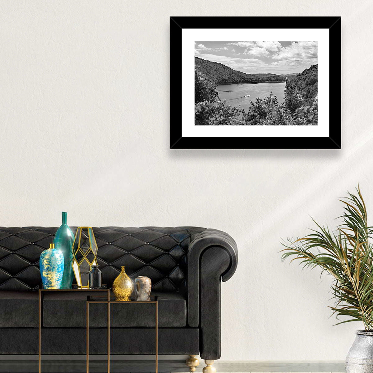 Lake Moomaw Wall Art in a room, landscape