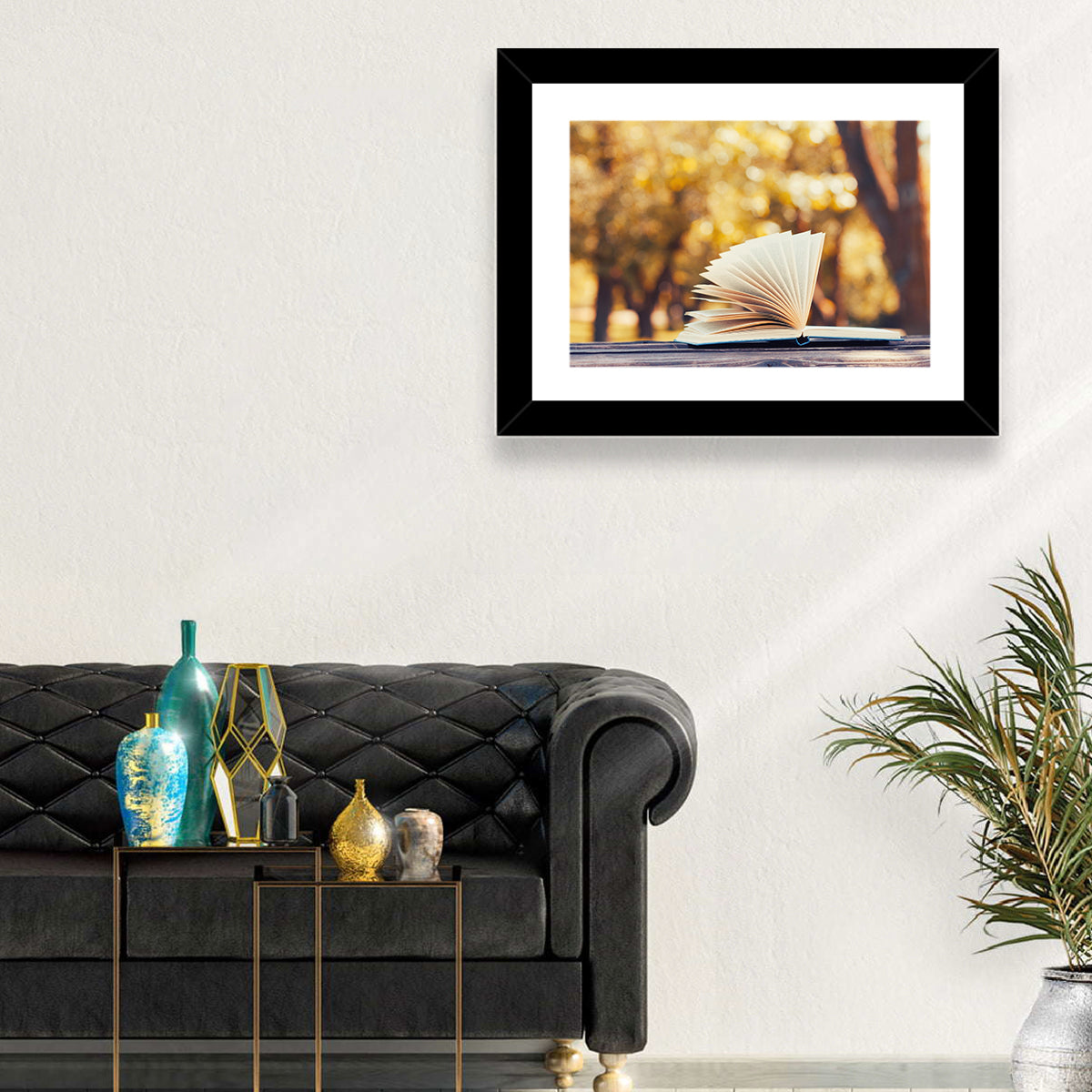 Open Book in Golden Autumn Light Wall Art
