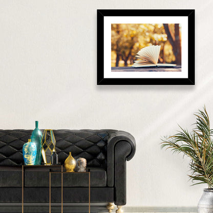 Open Book in Golden Autumn Light Wall Art