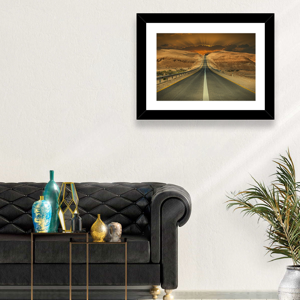 Negev Road at Sunset Wall Art in a room, landscape