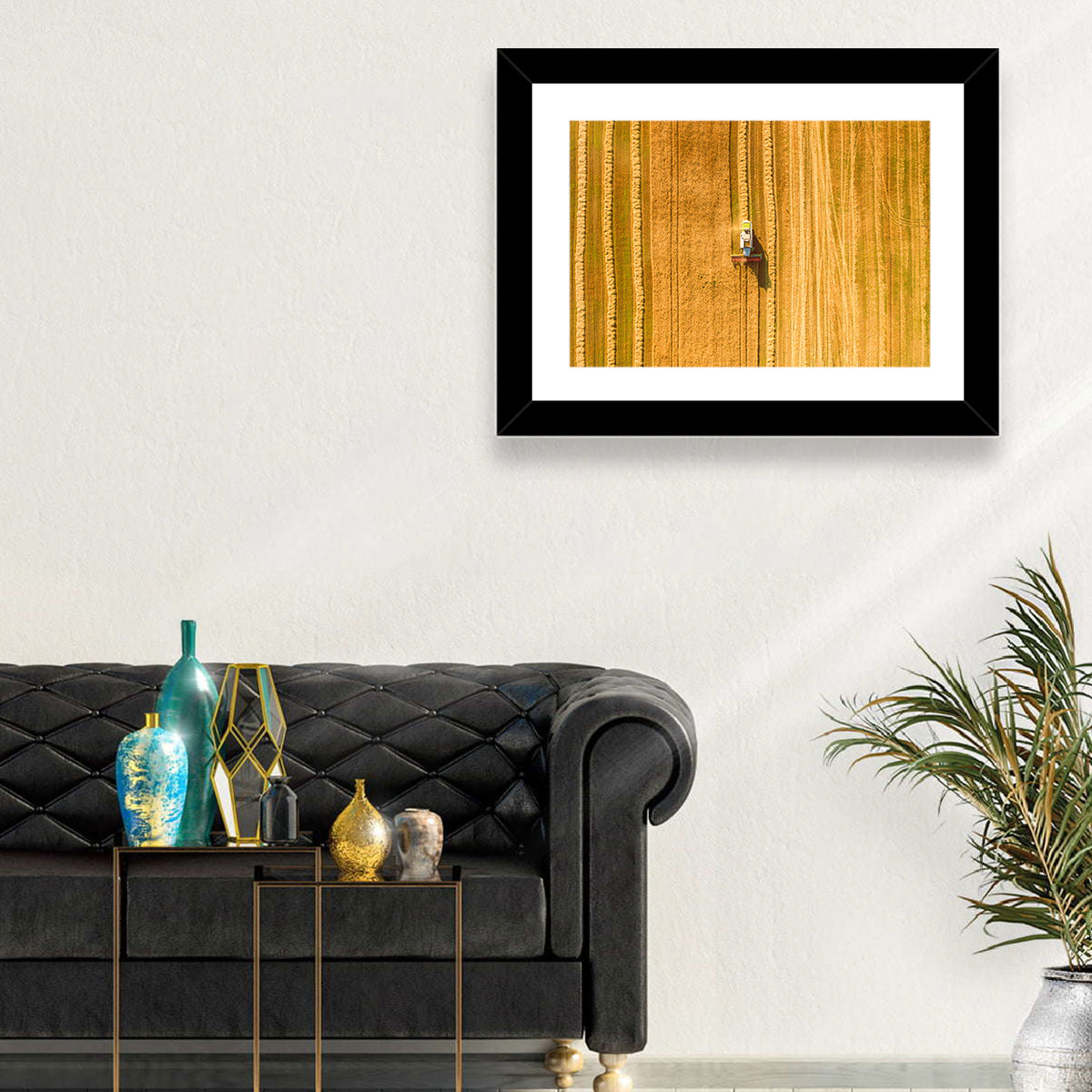 Aerial Wheat Harvest Wall Art