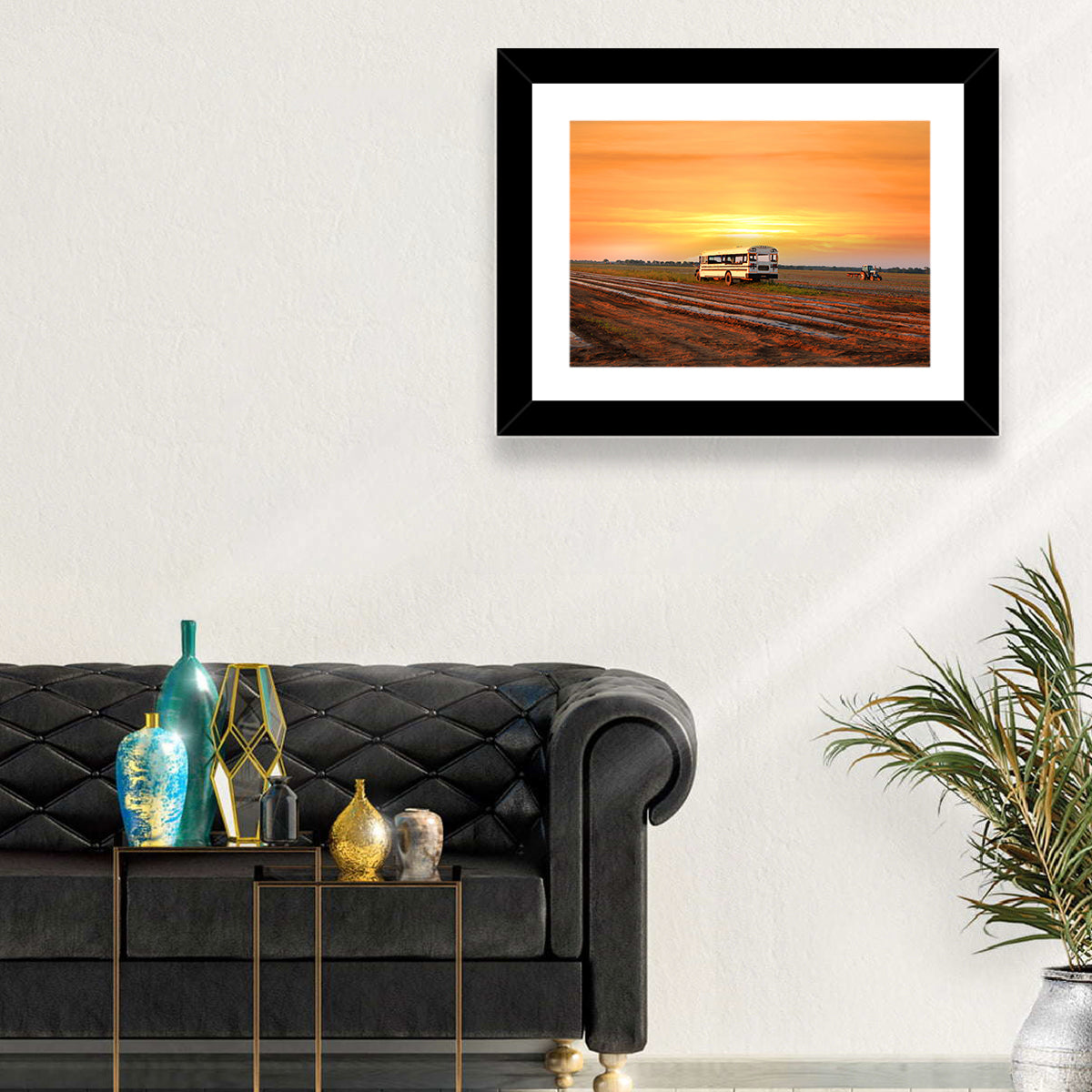 Indiana Farm Field at Golden Hour Wall Art in a room, landscape
