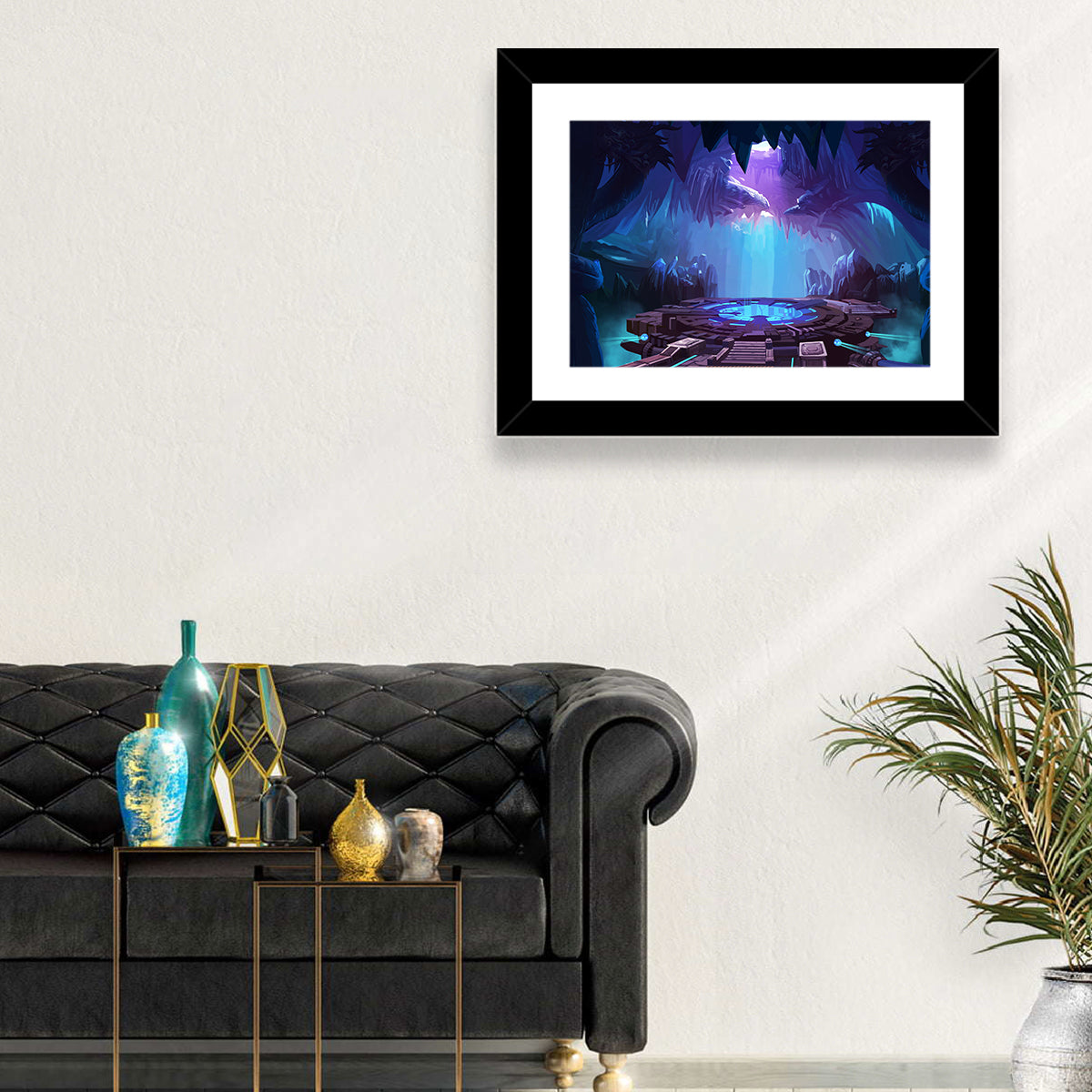 Alien Cave with Glowing Portal Wall Art