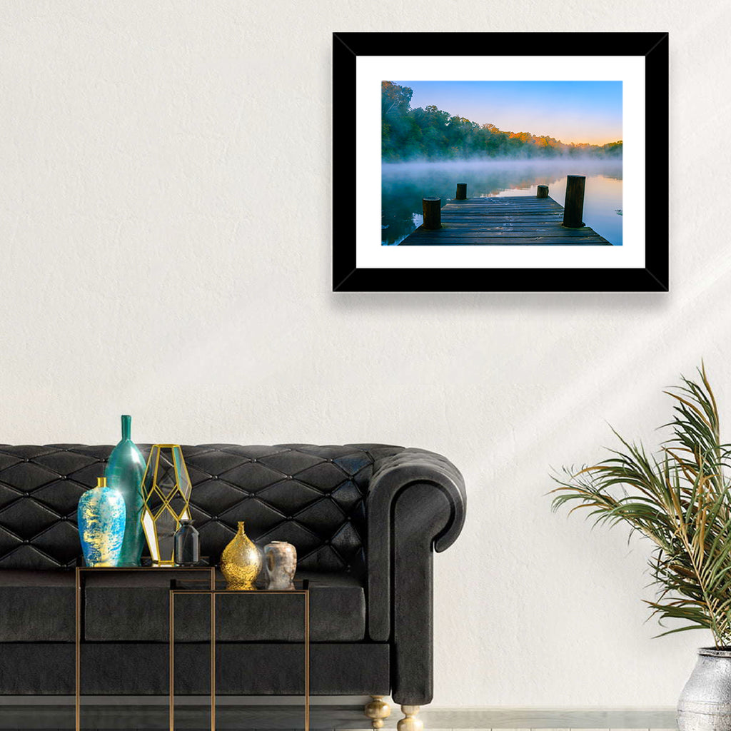 Misty Dock, Mt Saint Francis Wall Art