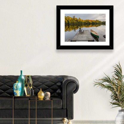Ontario Autumn Lake Dock Wall Art