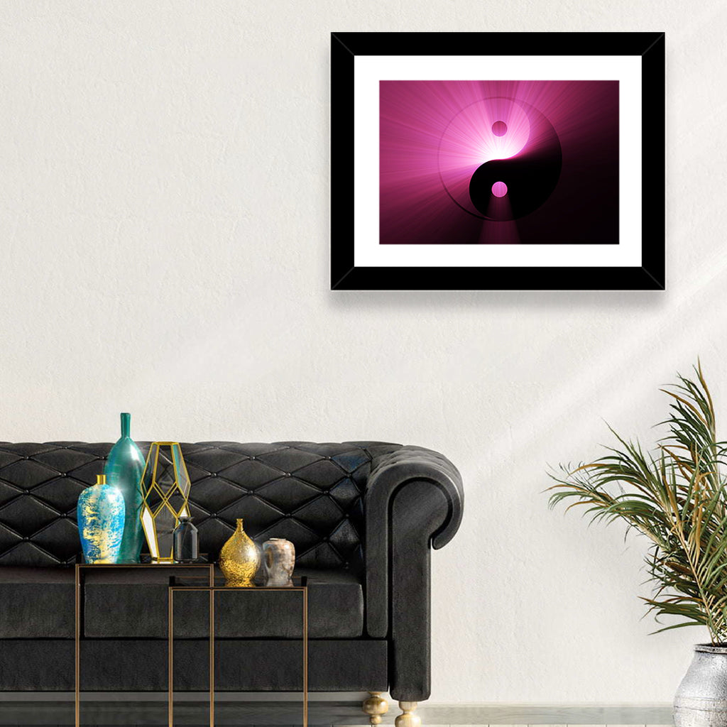 Magenta Yin Yang Symbol Wall Art