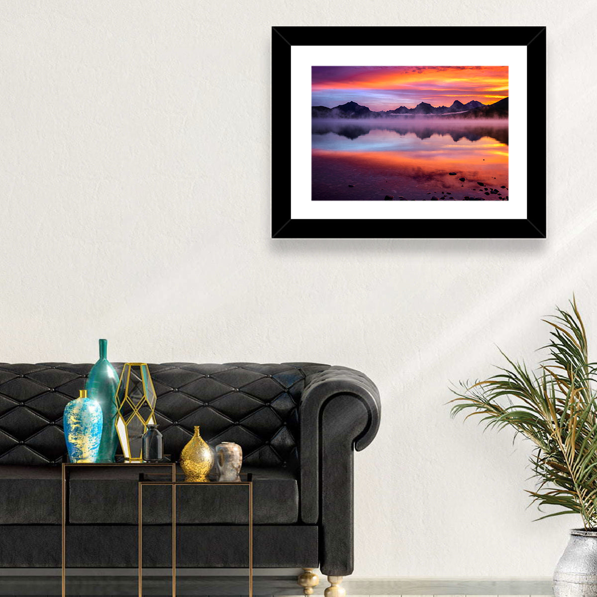 Lake Mcdonald Misty Sunset Wall Art