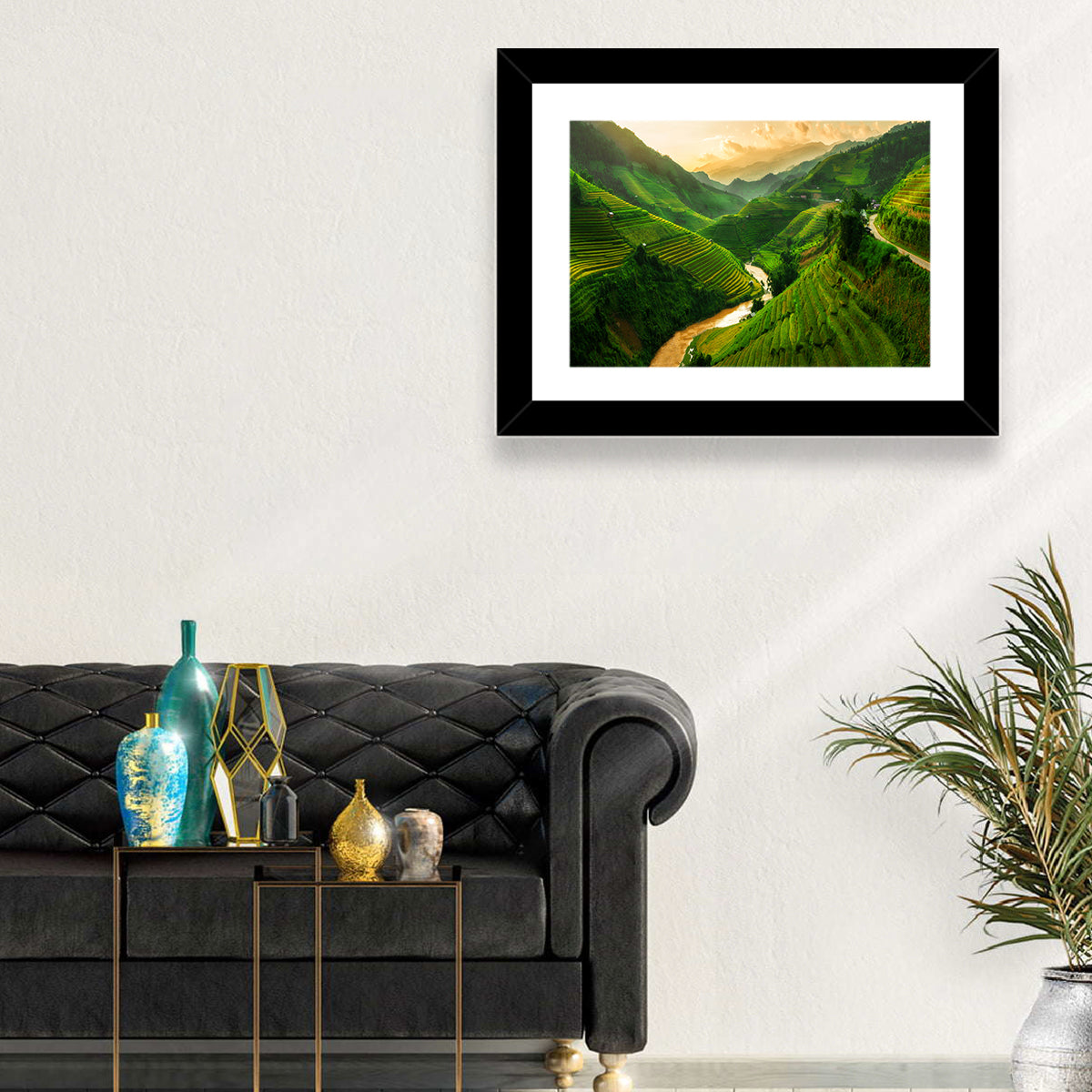 Mu Cang Chai Rice Terraces Wall Art in a room, landscape