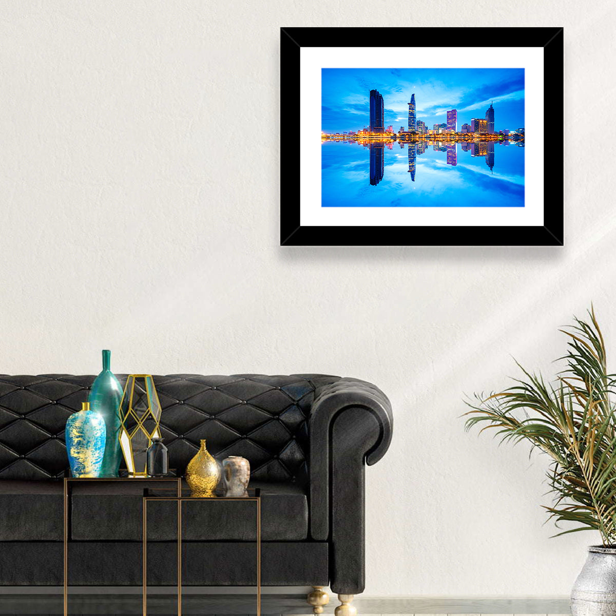Ho Chi Minh City Skyline at Twilight Wall Art in a room, landscape