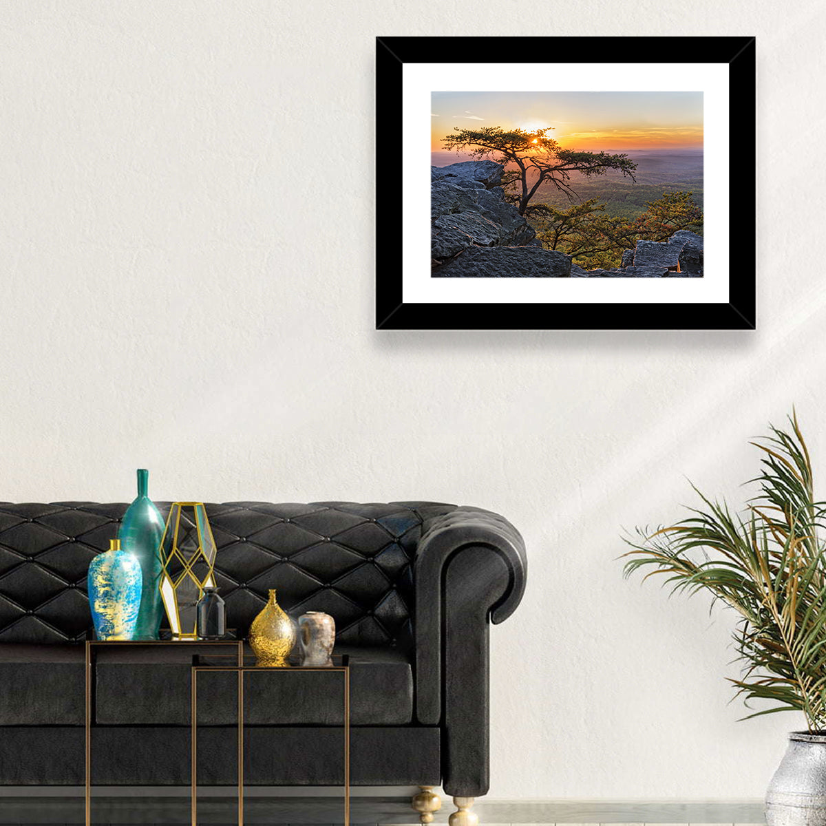 Cheaha State Park Sunset Over Pulpit Rock Wall Art in a room, landscape