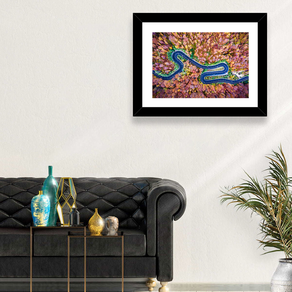 Aerial Winding Road Wall Art