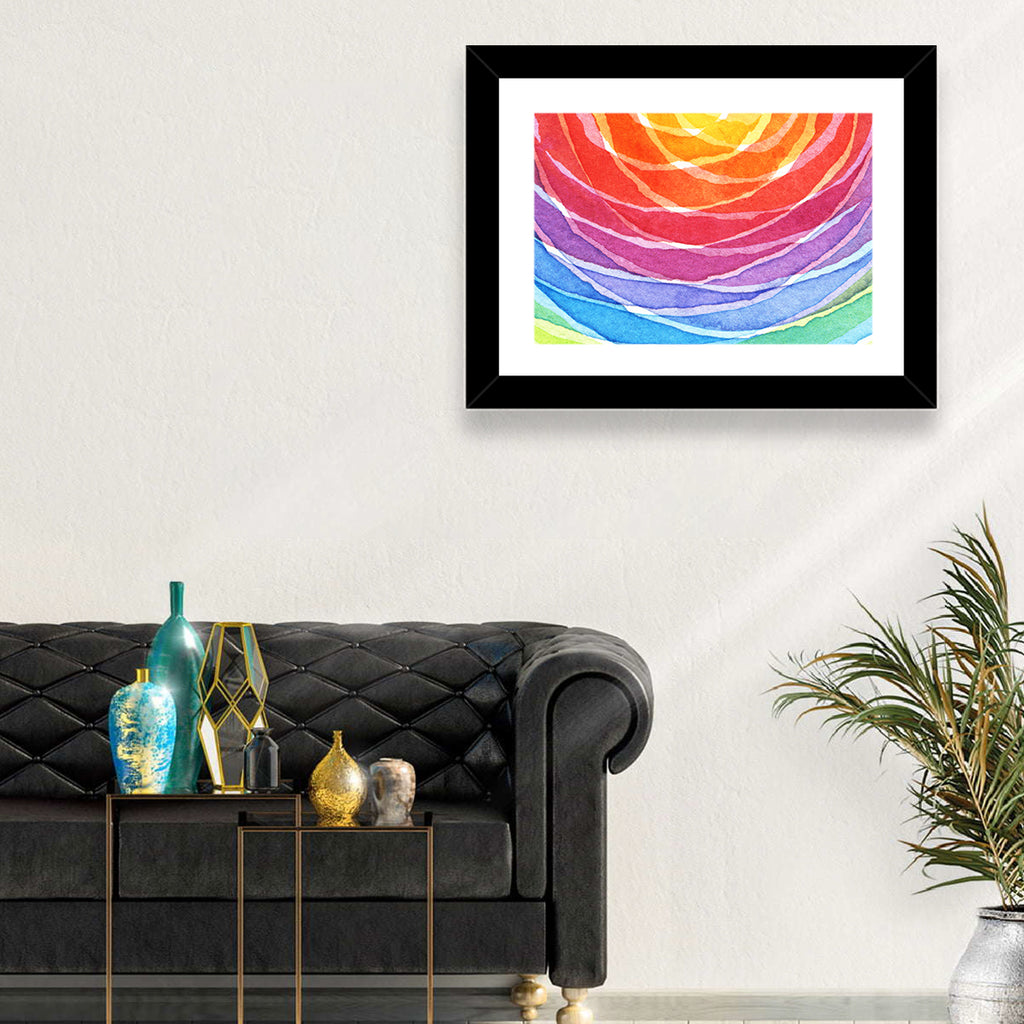 Radiant Rainbow Watercolor Arcs Wall Art