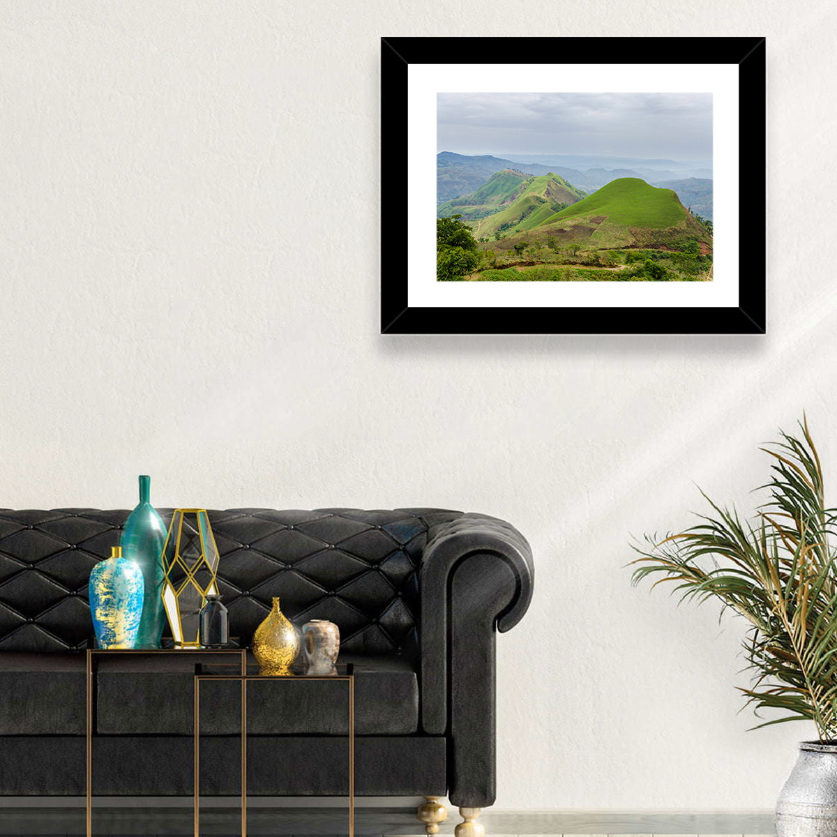 Rolling Summer Hills Wall Art in a room, landscape