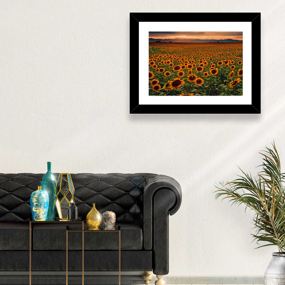 Colorado Sunflower Field at Sunset Wall Art