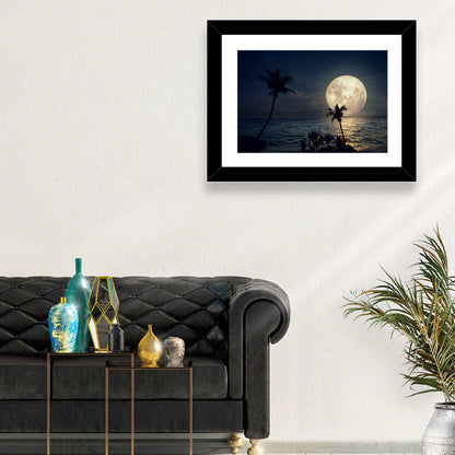 Supermoon Over Tropical Beach Wall Art