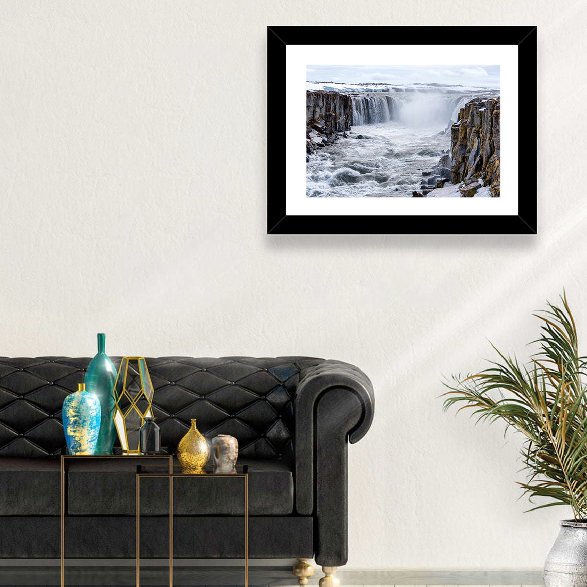 Selfoss Waterfall, Iceland Wall Art in a room, landscape