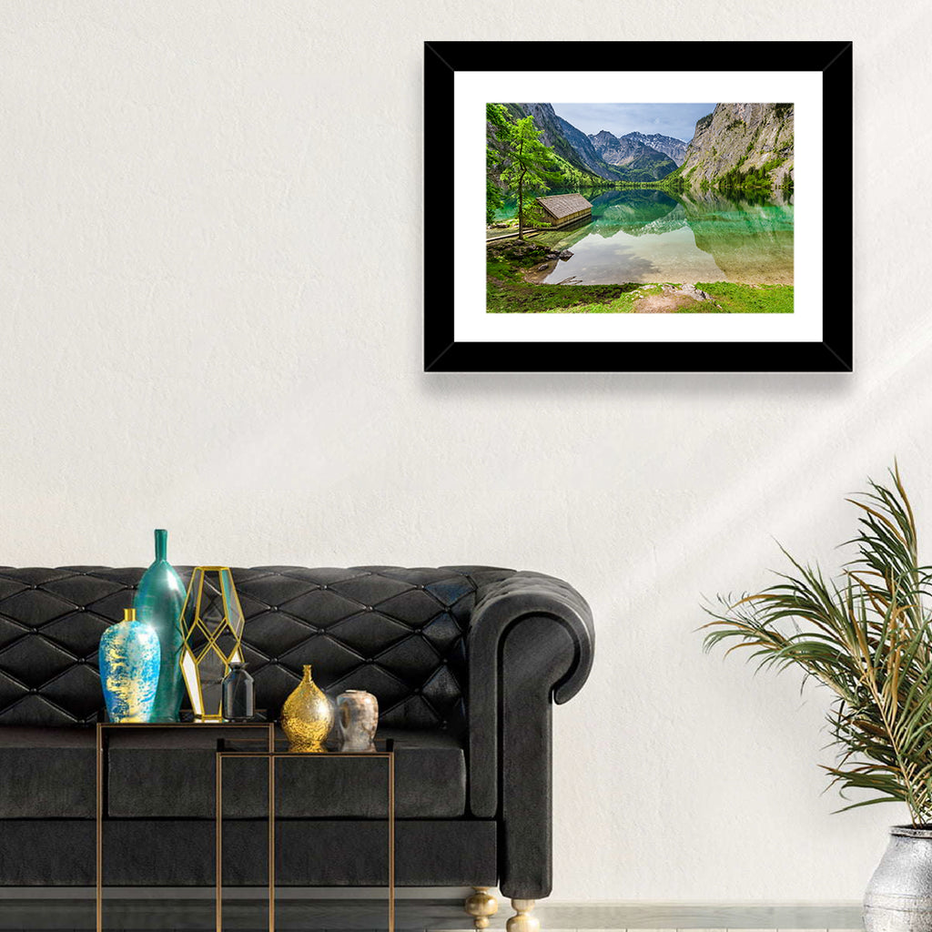Obersee Boathouse Reflection Wall Art