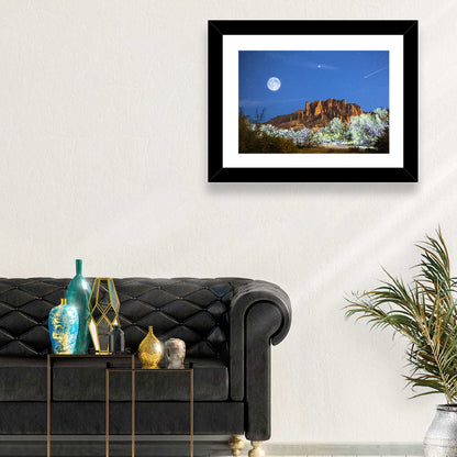 Moonlit Superstition Mountains Arizona Wall Art